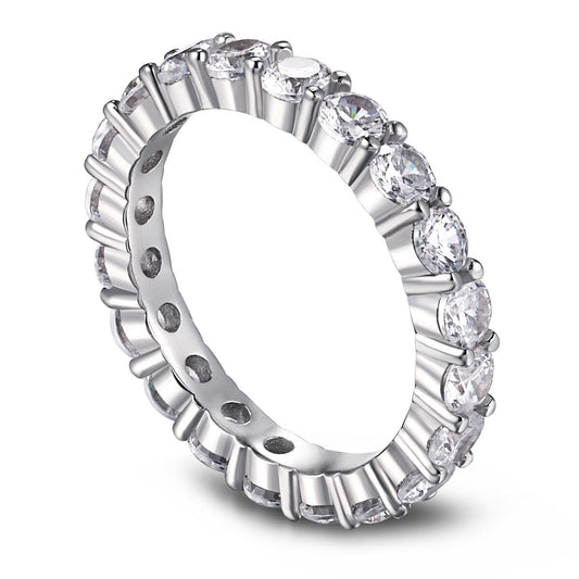 [Perla Lux]Sparkling Round Cut Tennis Ring