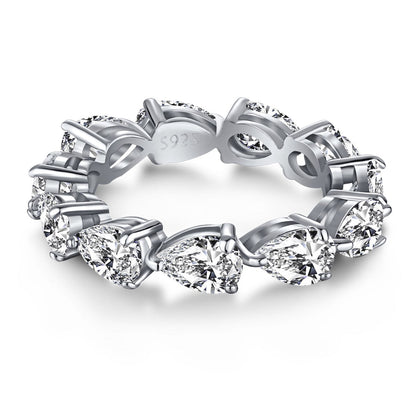 [Perla Lux]Exquisite Pear Cut Tennis Ring