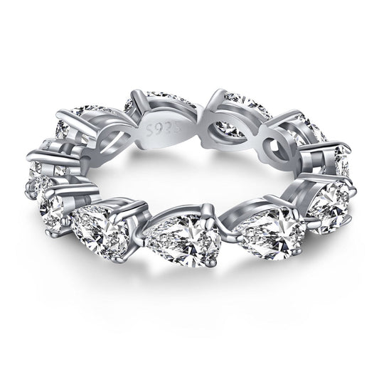 [Perla Lux]Exquisite Pear Cut Tennis Ring