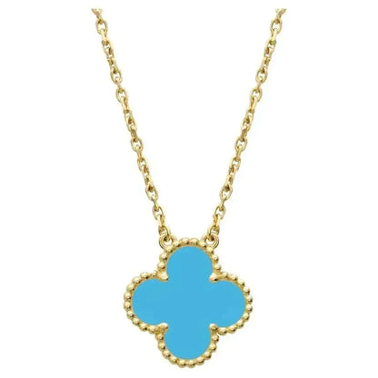 [Perla Lux]CLOVER 15MM VINTAGE TURQUOISE NECKLACE