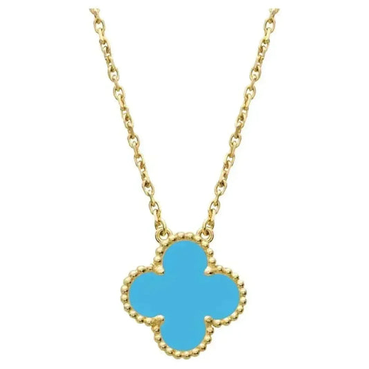 [Perla Lux]CLOVER 15MM VINTAGE TURQUOISE NECKLACE