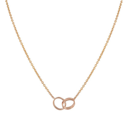 [Perla Lux]LOVE NECKLACE DOUBLE RING PINK GOLD