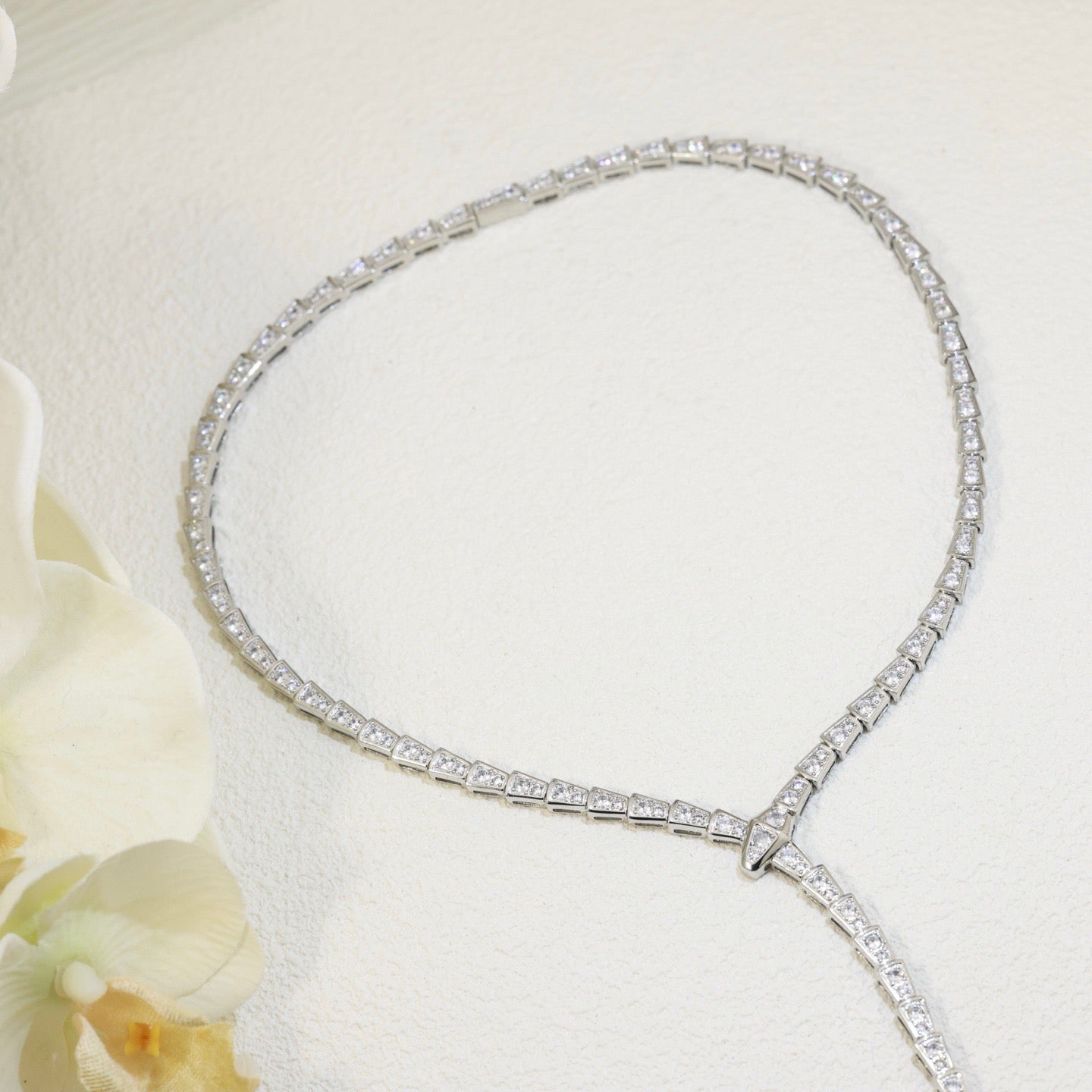 [Perla Lux]SERPENTI NECKLACE SILVER DIAMOND