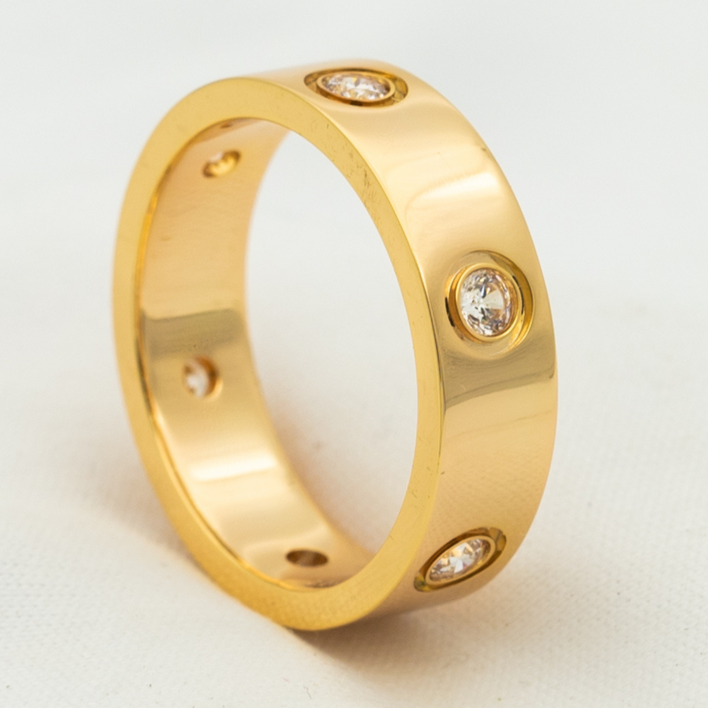 [Perla Lux]LOVE RING 5.5MM 6 DIAMONDS PINK GOLD