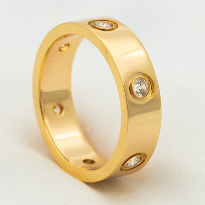 [Perla Lux]LOVE RING 5.5MM 6 DIAMONDS PINK GOLD