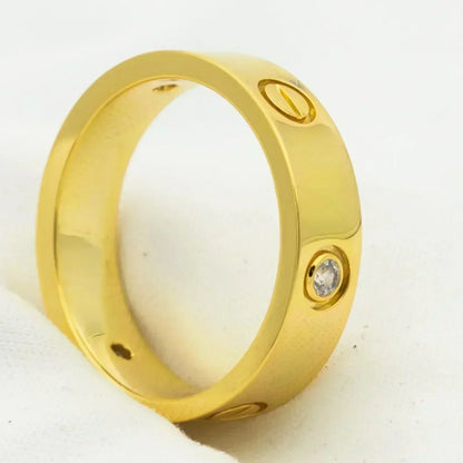[Perla Lux]LOVE RING 5.5MM 3 DIAMONDS GOLD