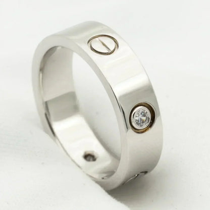 [Perla Lux]LOVE RING 5.5MM 3 DIAMONDS SILVER