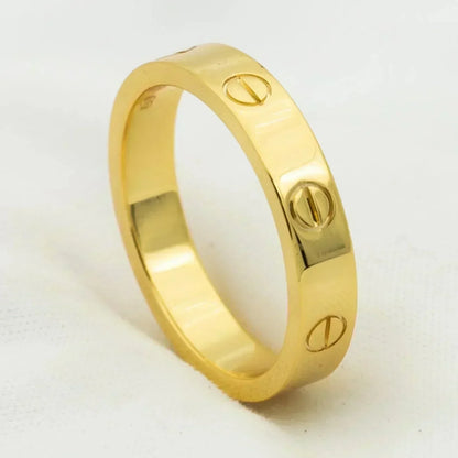[Perla Lux]LOVE RING 4MM 1 DIAMOND GOLD