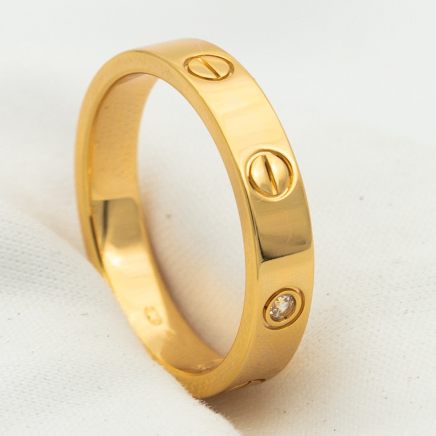 [Perla Lux]LOVE RING 4MM 1 DIAMOND PINK GOLD