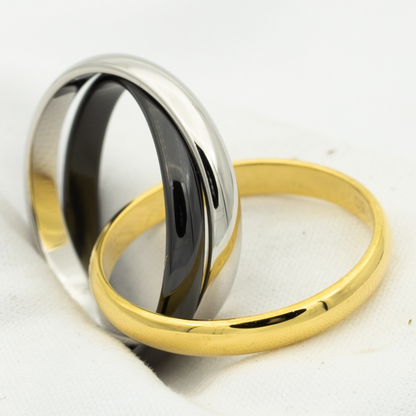 [Perla Lux]TRINITY RING BLACK GOLD SILVER