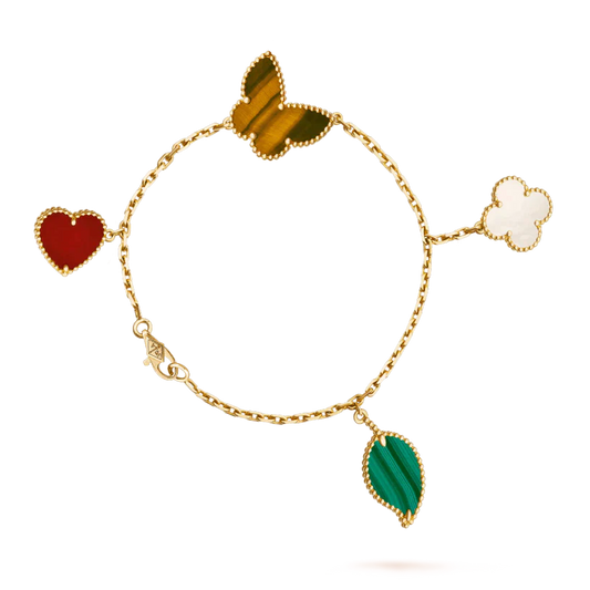 [Perla Lux]LUCKY SPRING 5 MOTIF GOLD BRACELET