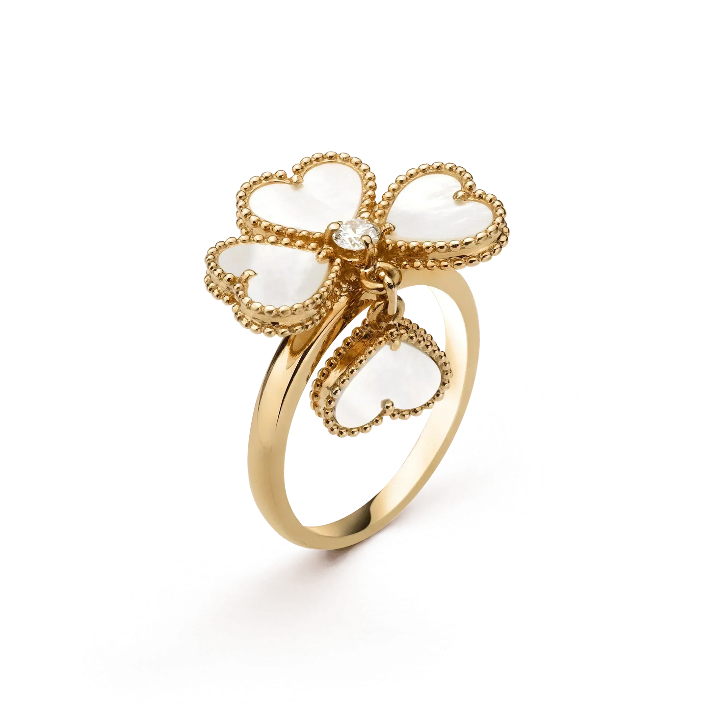 [Perla Lux]SWEET CLOVER WHITE MOP RING