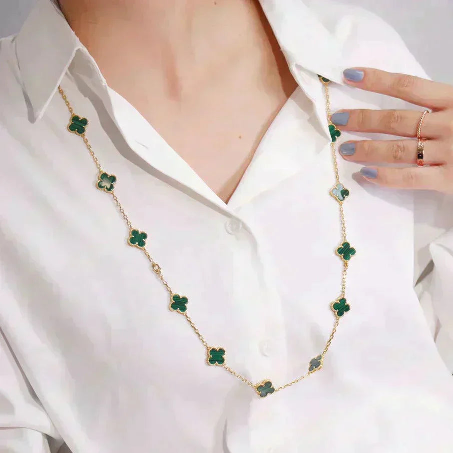 [Perla Lux]CLOVER 20 MOTIFS MALACHITE GOLD