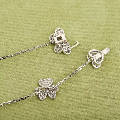 [Perla Lux]FRIVOLE SILVER 9 FLOWERS NECKLACE