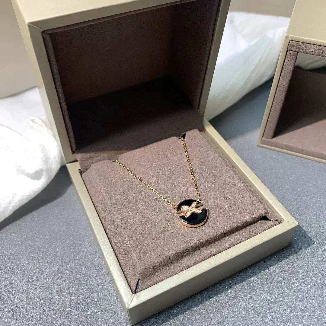 [Perla Lux]JEUX DE ROSE GOLD DIAMOND NECKLACE