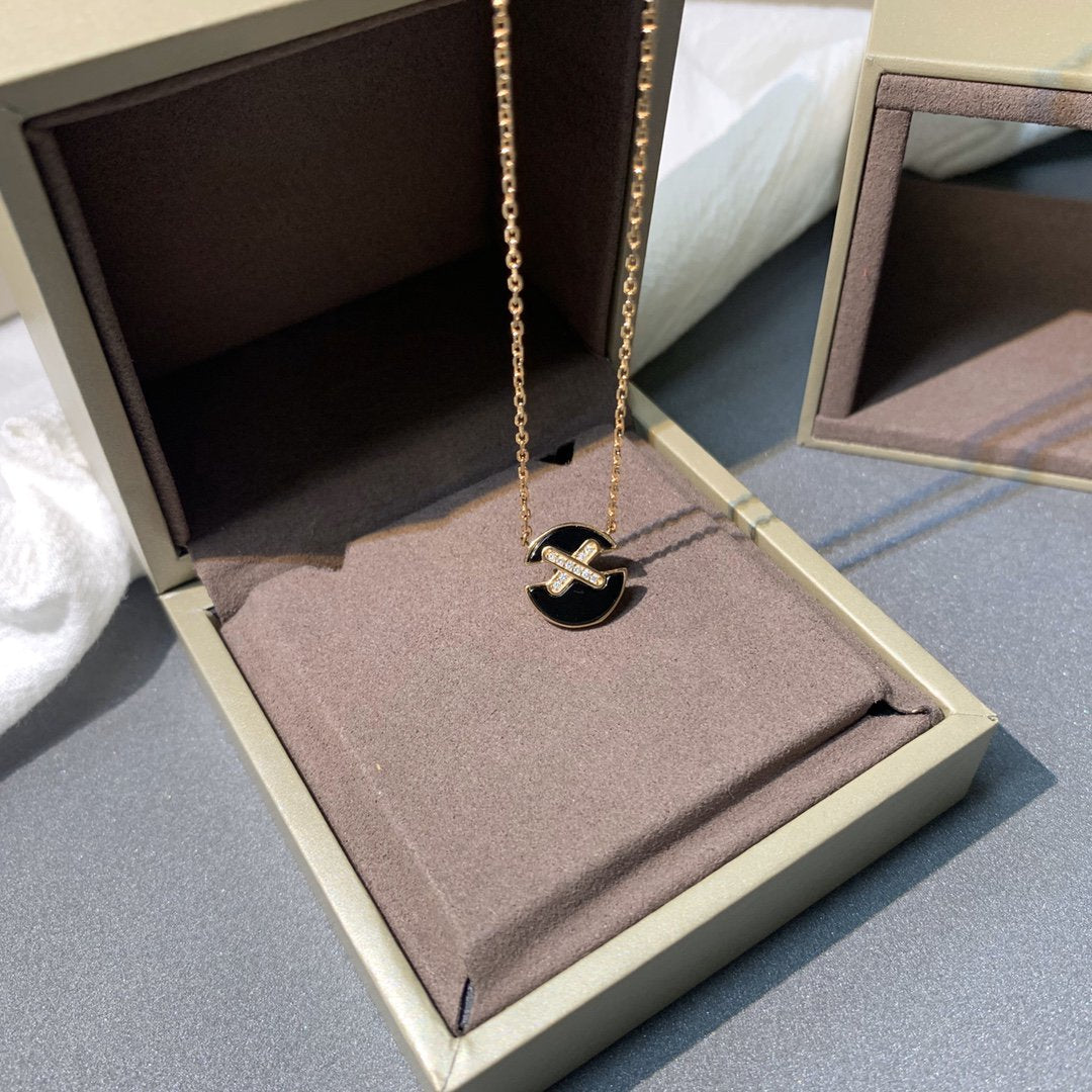[Perla Lux]JEUX DE PINK GOLD DIAMOND NECKLACE