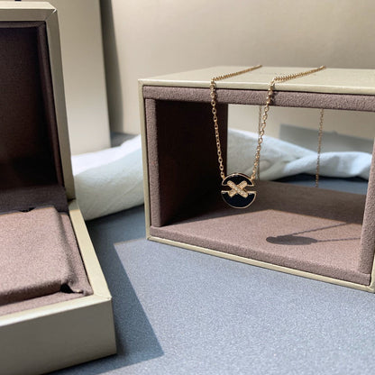 [Perla Lux]JEUX DE PINK GOLD DIAMOND NECKLACE