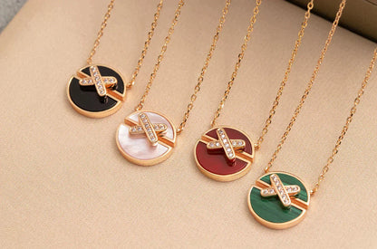 [Perla Lux]JEUX DE ROSE GOLD DIAMOND NECKLACE