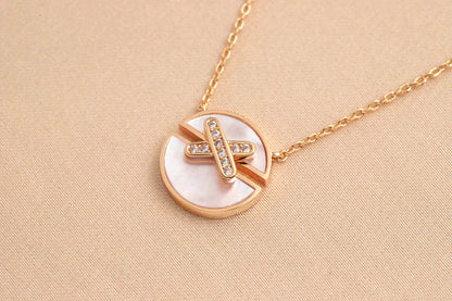 [Perla Lux]JEUX DE ROSE GOLD DIAMOND NECKLACE
