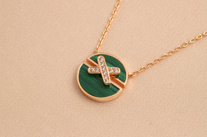 [Perla Lux]JEUX DE PINK GOLD DIAMOND NECKLACE