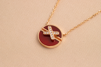 [Perla Lux]JEUX DE PINK GOLD DIAMOND NECKLACE
