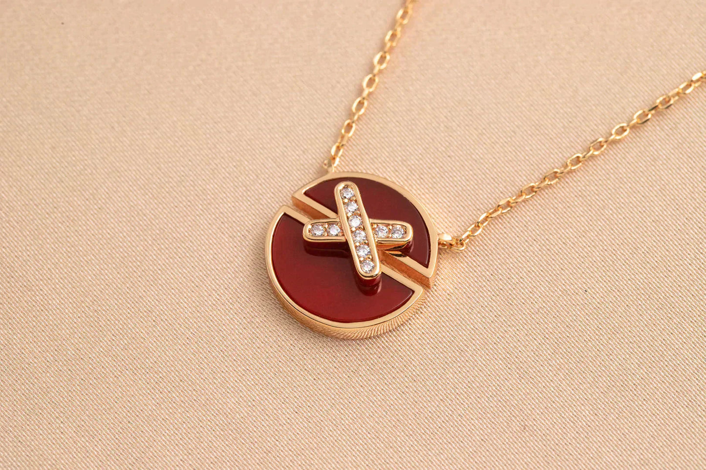 [Perla Lux]JEUX DE ROSE GOLD DIAMOND NECKLACE