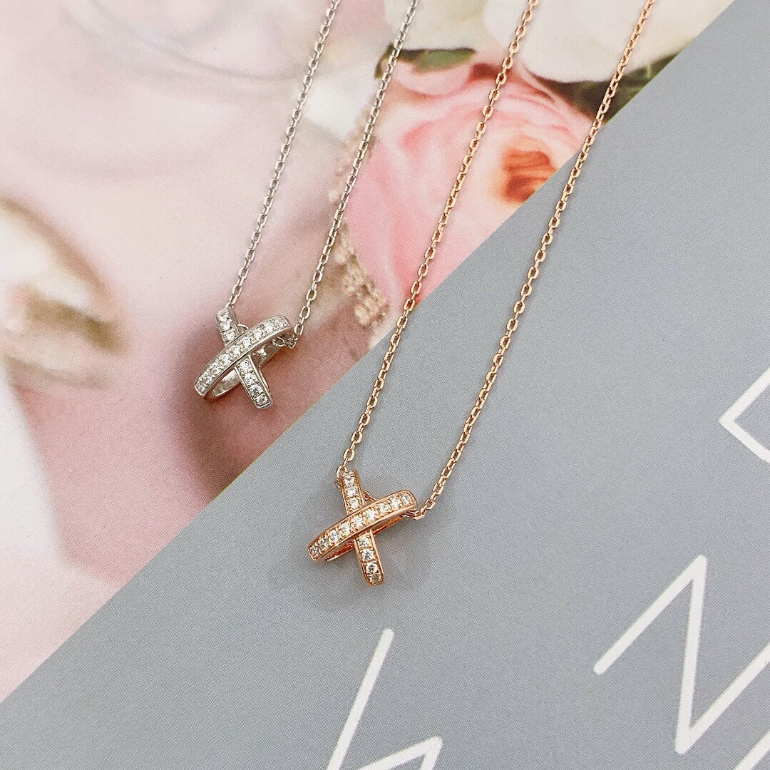 [Perla Lux]JEUX DE DIAMOND NECKLACE