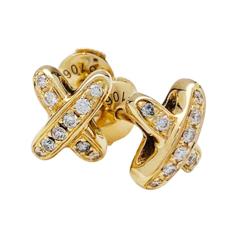 [Perla Lux]JEUX DE GOLD DIAMOND EARRINGS