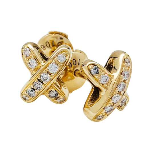 [Perla Lux]JEUX DE GOLD DIAMOND EARRINGS