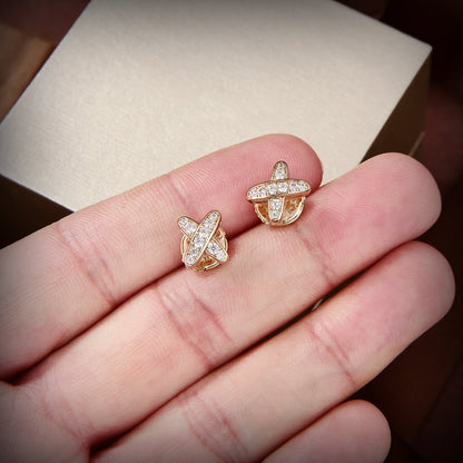[Perla Lux]JEUX DE GOLD DIAMOND EARRINGS
