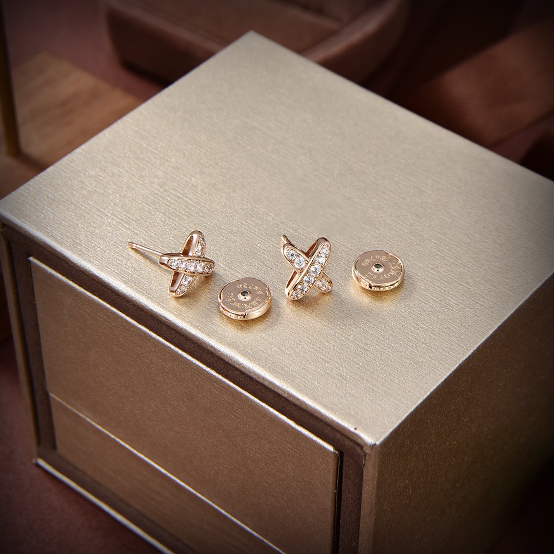 [Perla Lux]JEUX DE GOLD DIAMOND EARRINGS