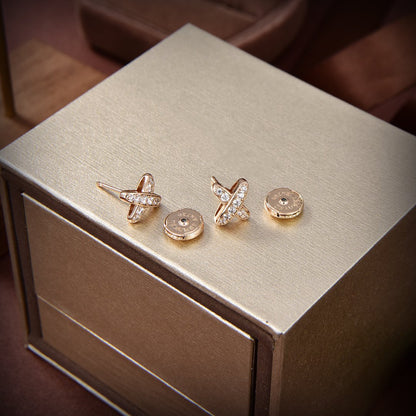[Perla Lux]JEUX DE GOLD DIAMOND EARRINGS