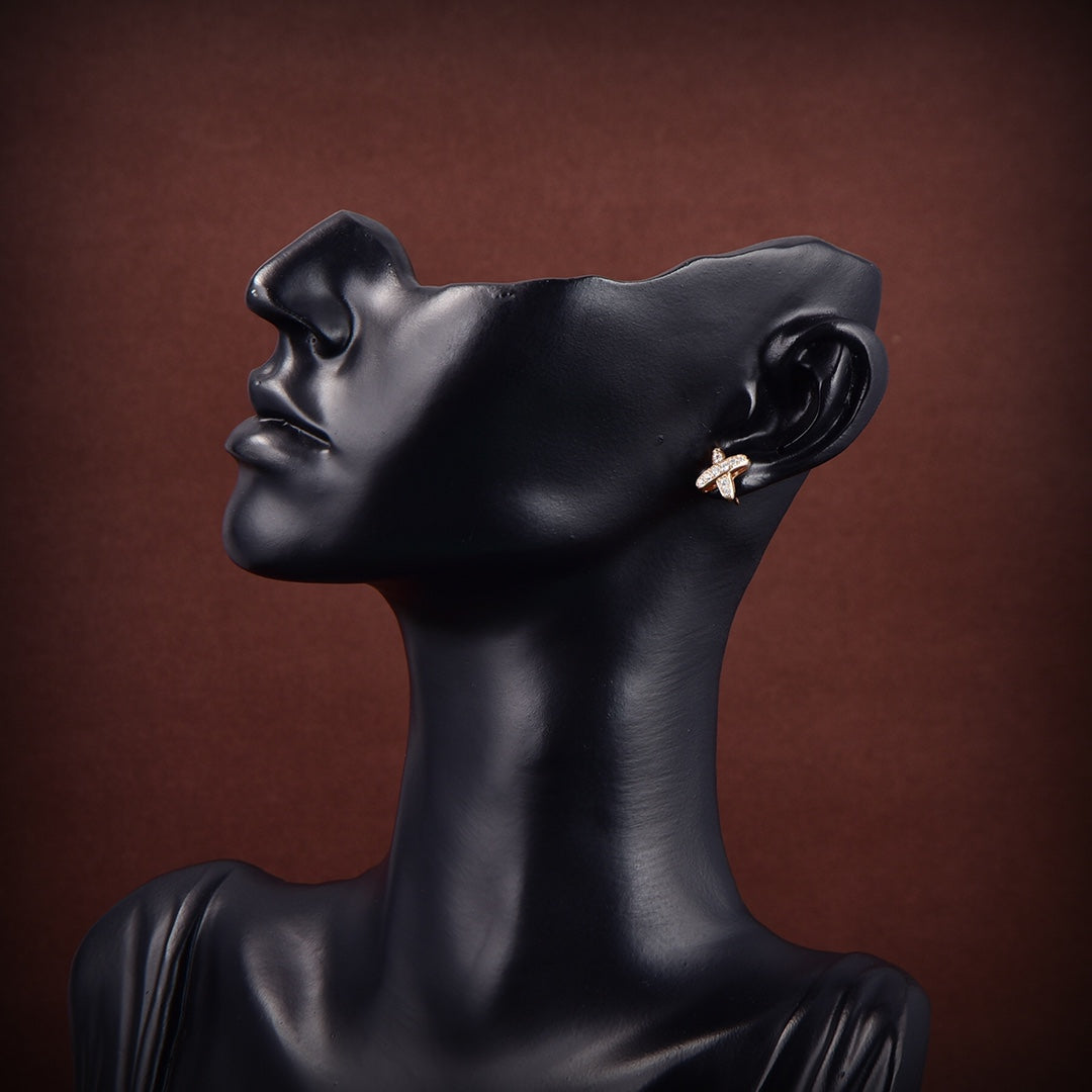 [Perla Lux]JEUX DE GOLD DIAMOND EARRINGS