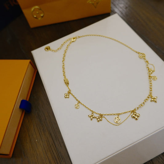 [Perla Lux]BLOOMING SUPPLE NECKLACE BRASS