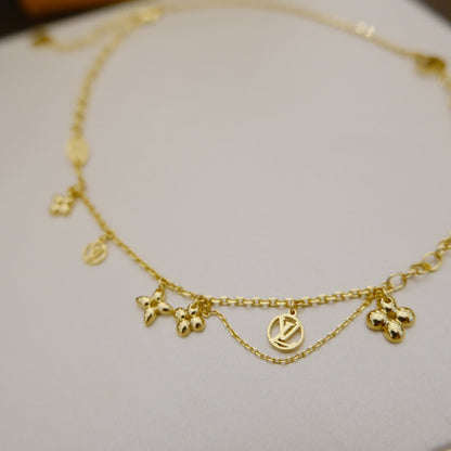[Perla Lux]BLOOMING SUPPLE NECKLACE BRASS