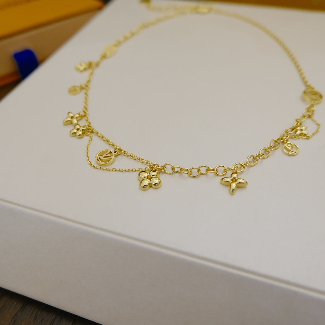 [Perla Lux]BLOOMING SUPPLE NECKLACE BRASS