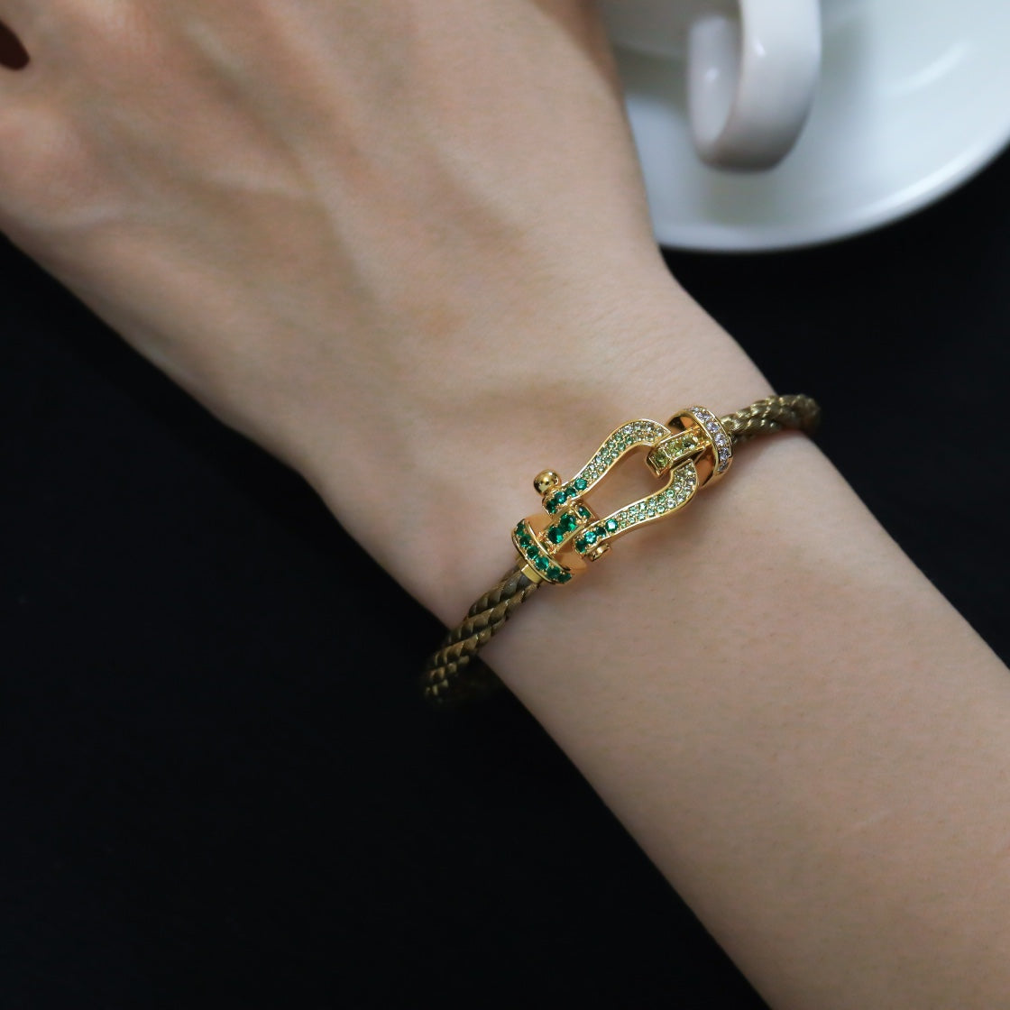 [Perla Lux]FORCE 10 GOLD GREEN DIAMOND PAVED