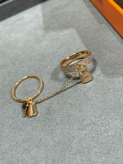 [Perla Lux]HM KELLY CLOCHETTE DOUBLE RING IN  WITH DIAMONDS
