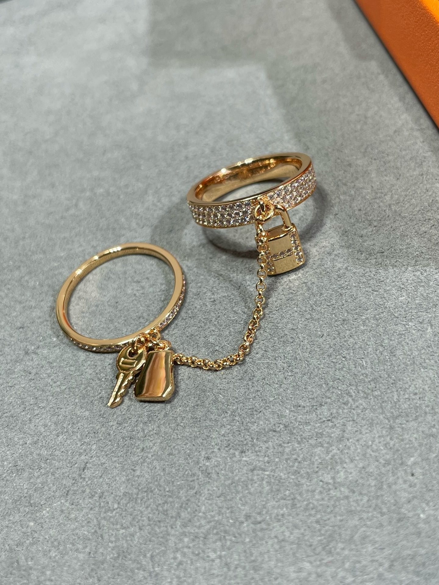 [Perla Lux]HM KELLY CLOCHETTE DOUBLE RING IN  WITH DIAMONDS