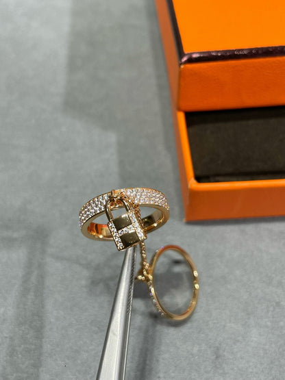 [Perla Lux]HM KELLY CLOCHETTE DOUBLE RING IN  WITH DIAMONDS