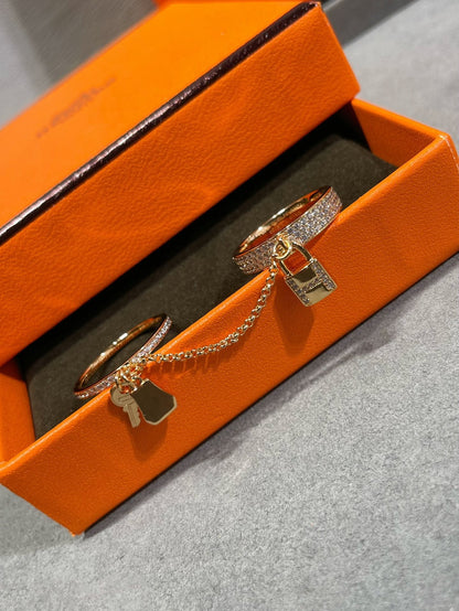[Perla Lux]HM KELLY CLOCHETTE DOUBLE RING IN  WITH DIAMONDS