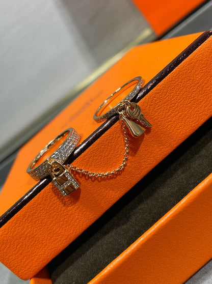[Perla Lux]HM KELLY CLOCHETTE DOUBLE RING IN  WITH DIAMONDS
