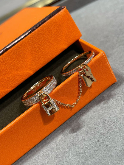 [Perla Lux]HM KELLY CLOCHETTE DOUBLE RING IN  WITH DIAMONDS