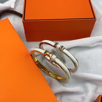 [Perla Lux]CLASSIC HM CLIC WHITE 8MM ENAMEL BRACELET