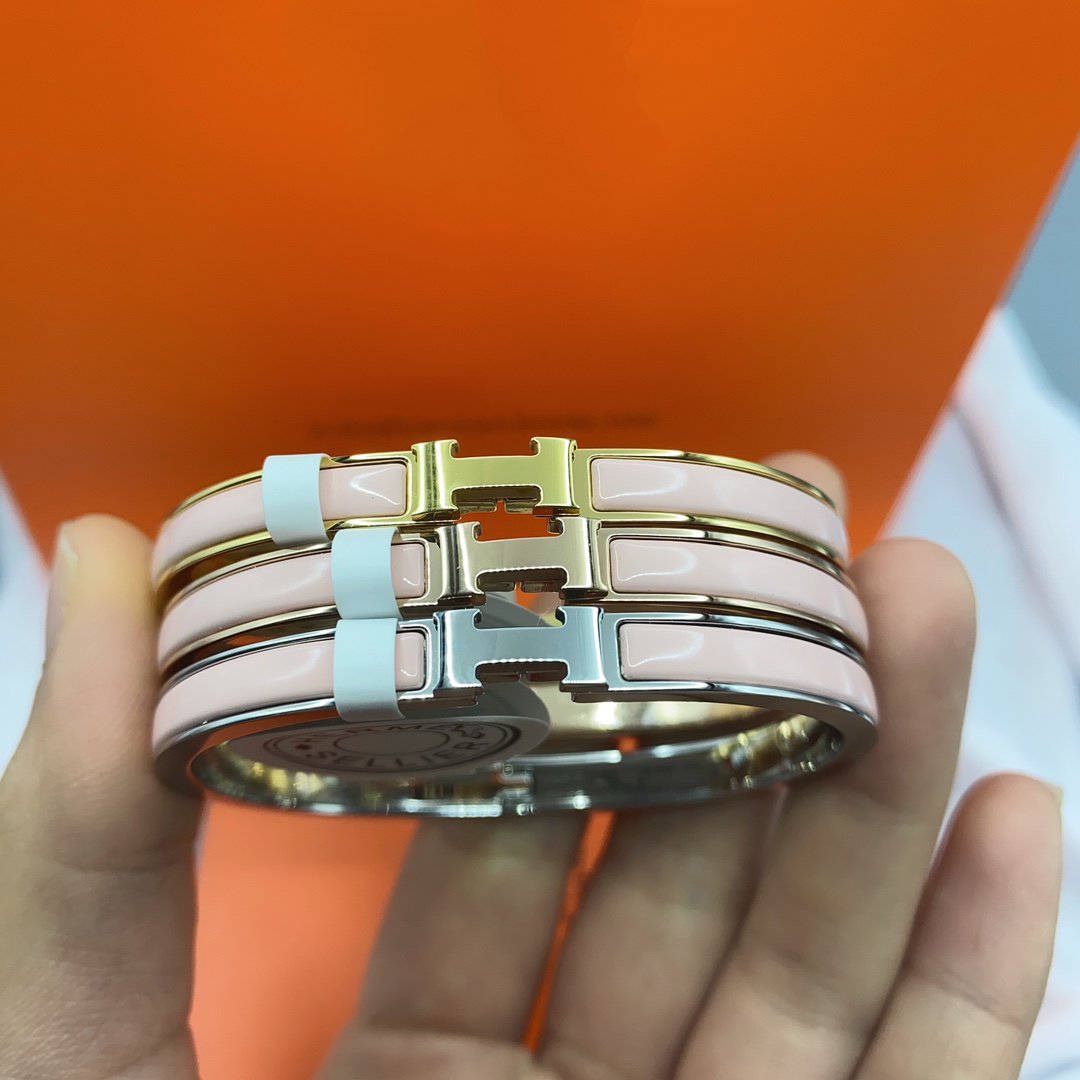 [Perla Lux]CLASSIC HM CLIC  PINK 8MM ENAMEL BRACELET
