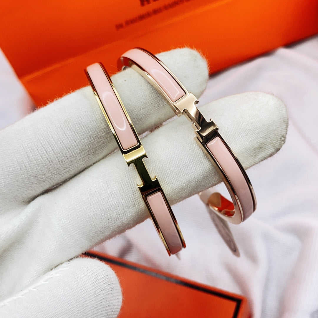 [Perla Lux]CLASSIC HM CLIC  PINK 8MM ENAMEL BRACELET