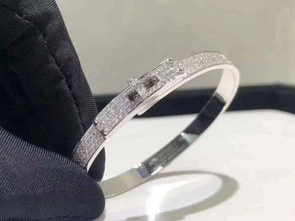 [Perla Lux]HM KELLY BRACELET IN SILVER AND FULL PAVE DIAMOND