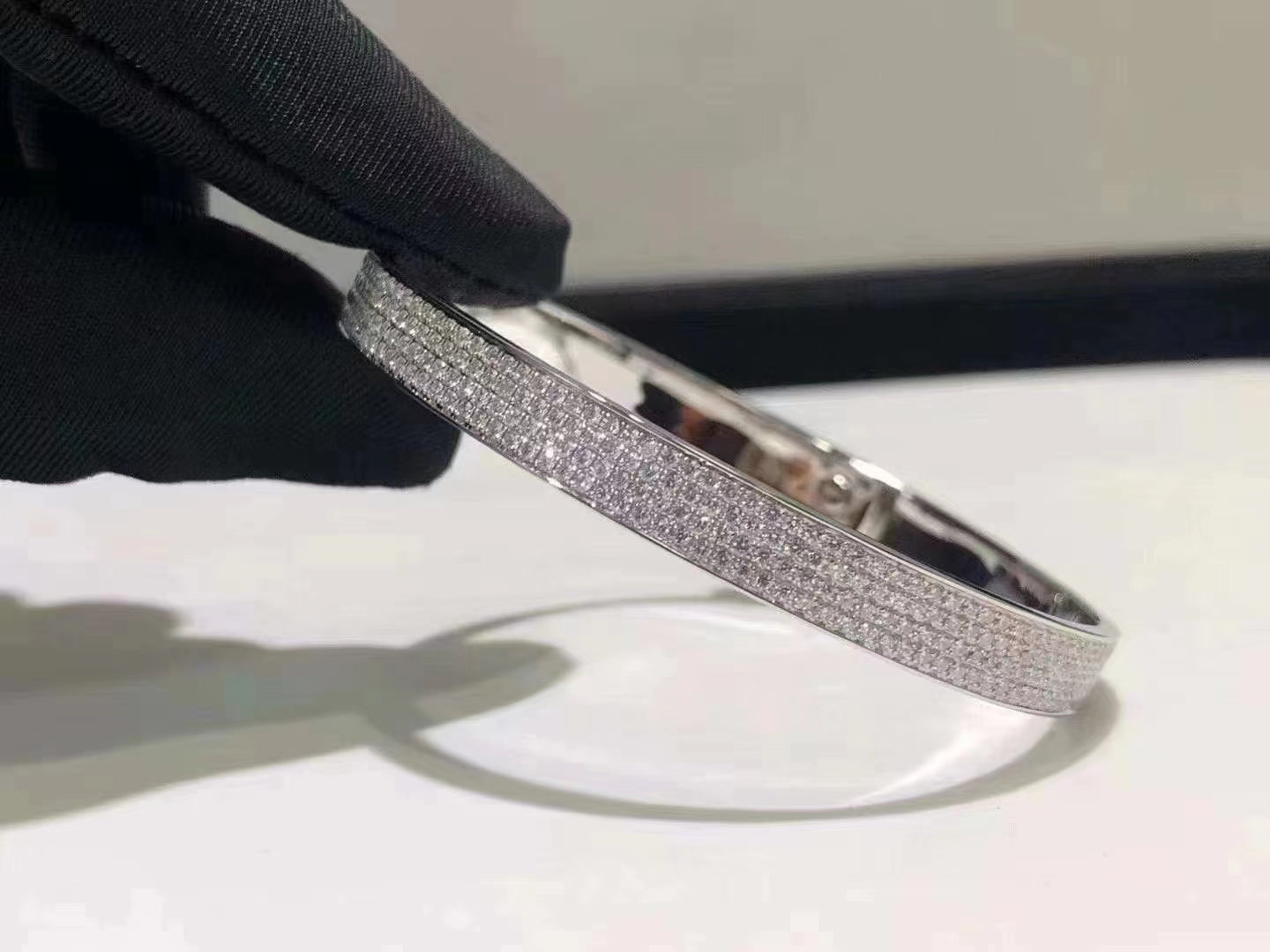 [Perla Lux]HM KELLY BRACELET IN SILVER AND FULL PAVE DIAMOND