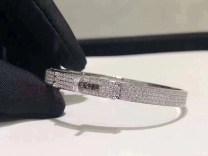 [Perla Lux]HM KELLY BRACELET IN SILVER AND FULL PAVE DIAMOND