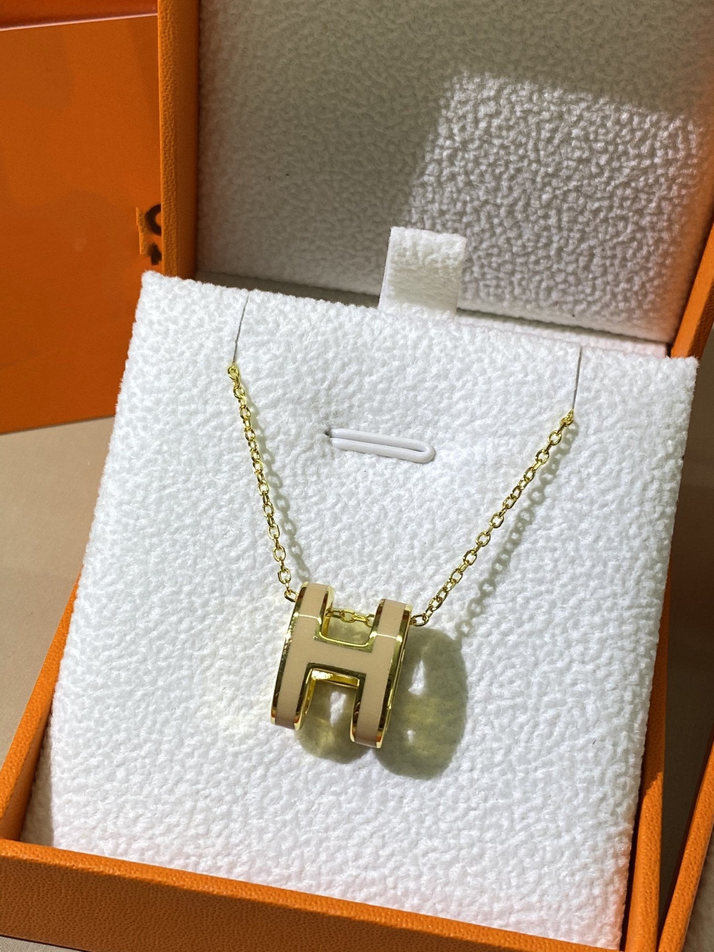 [Perla Lux]HM CLIC YELLOW ENAMEL GOLD NECKLACE